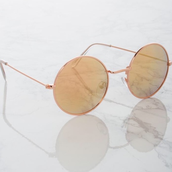 70s Style Round Circle Sunglasses - Picture 3 of 8